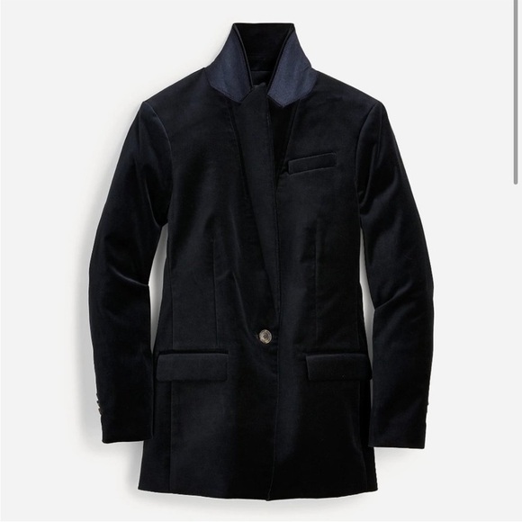J. CREW Willa Blazer in Stretch Velvet Black size 2 - Picture 5 of 13